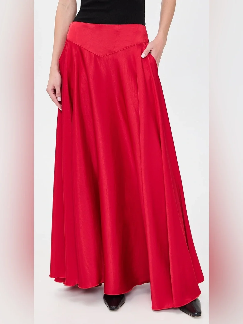 Free People Chilco Salsa Maxi Skirt with High Side Slit Women’s Size 4